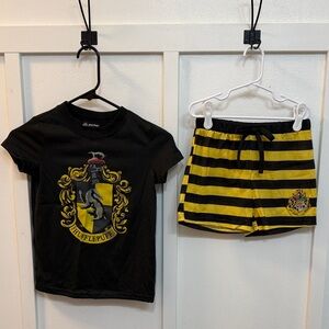 Warner Bros. Black Tee with Gold Hufflepuff Crest